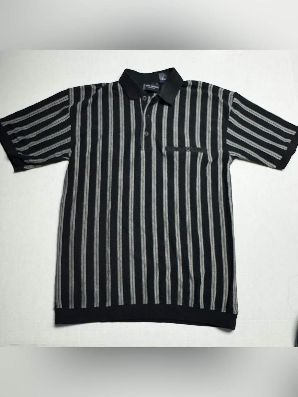 Vintage Safe Harbor Sportswear Short Sleeve Polo Shirt in Black Gray Men's: M